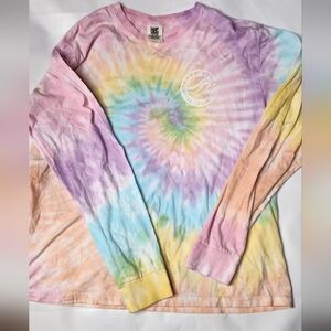 Surf StyleTie Dyed Clearwater Beach Long Sleeve Tshirt, Size LARGE